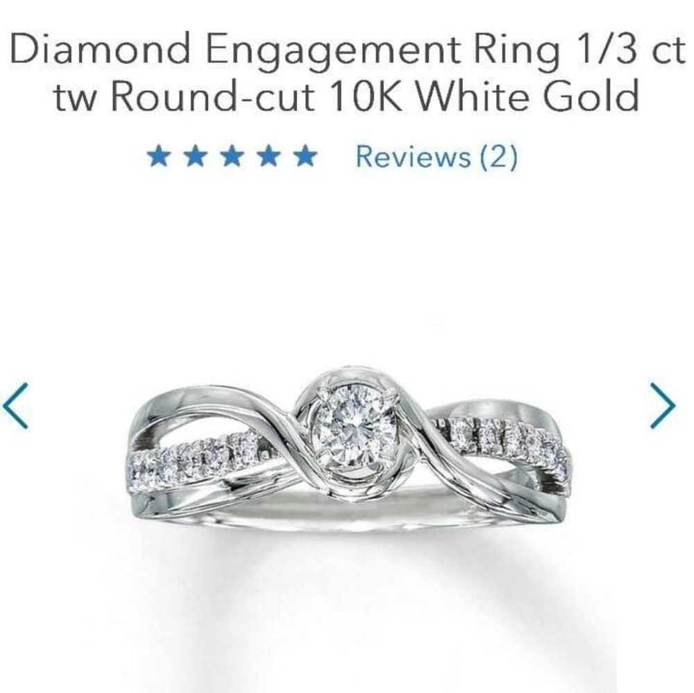 1/3ct diamond 10k white gold engagement ring